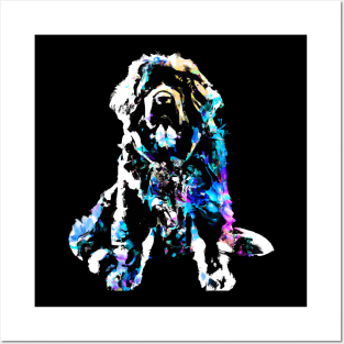 Newfoundland Large Working Dog Stencil Artwork Posters and Art